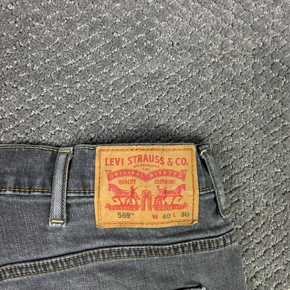 Levi's 569 Jeans Men's 40 x 30 Gray Black Fits 42 x 28 - Picture 4 of 14
